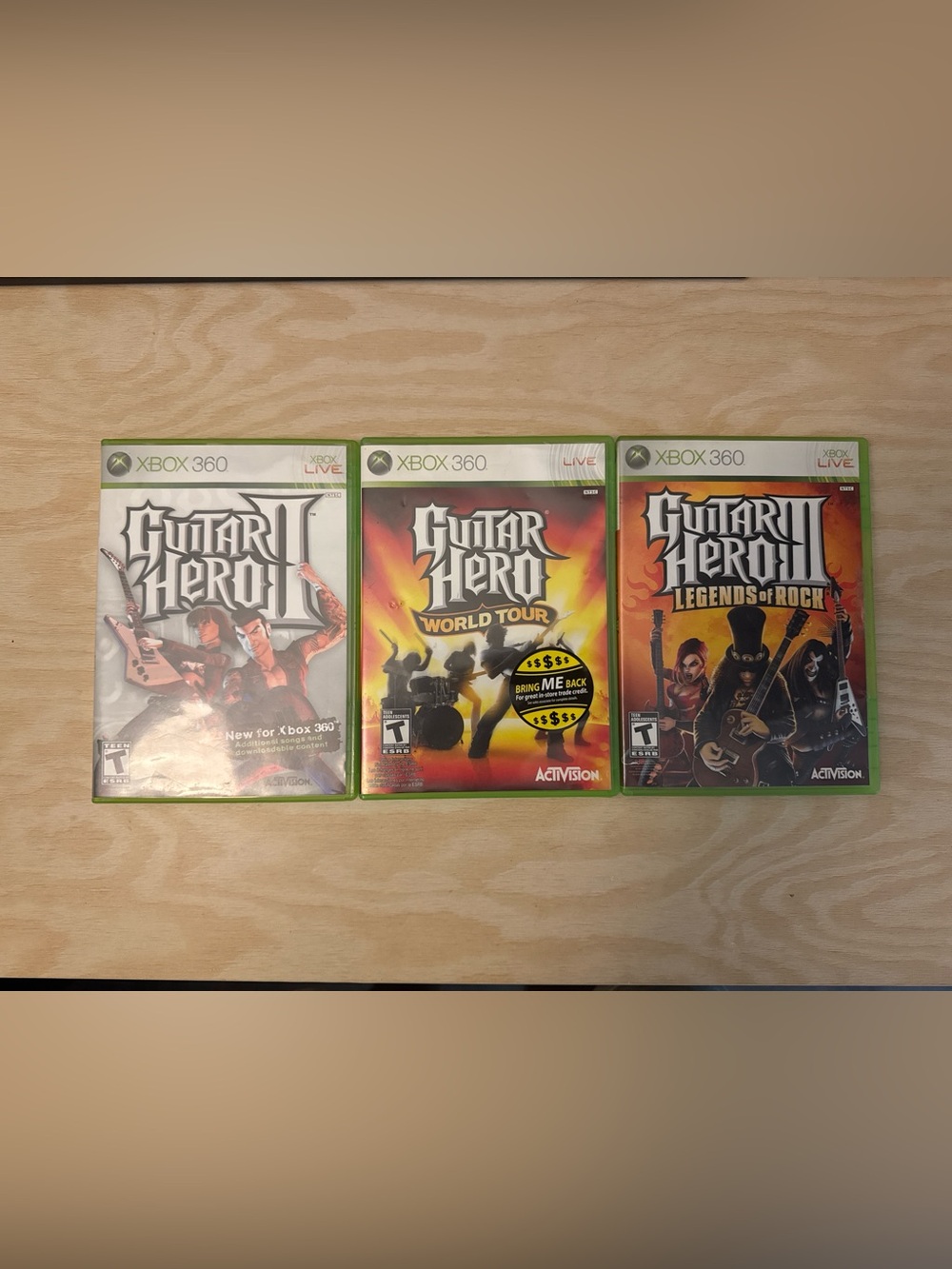 Xbox 360 Guitar Hero 3-Game Bundle - Tested & Working